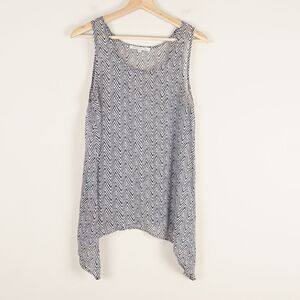 Daniel Rainn Zig Zag Striped Sheer Tunic Tank Womens Sz M